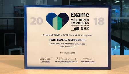 PARTTEAM & OEMKIOSKS is one of the 100 BEST COMPANIES TO WORK IN PORTUGAL