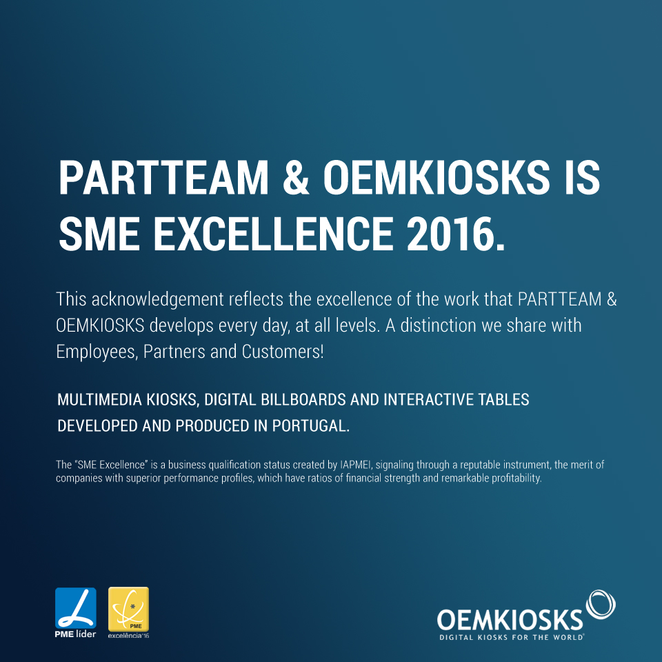 PARTTEAM & OEMKIOSKS IS SME EXCELLENCE 2016