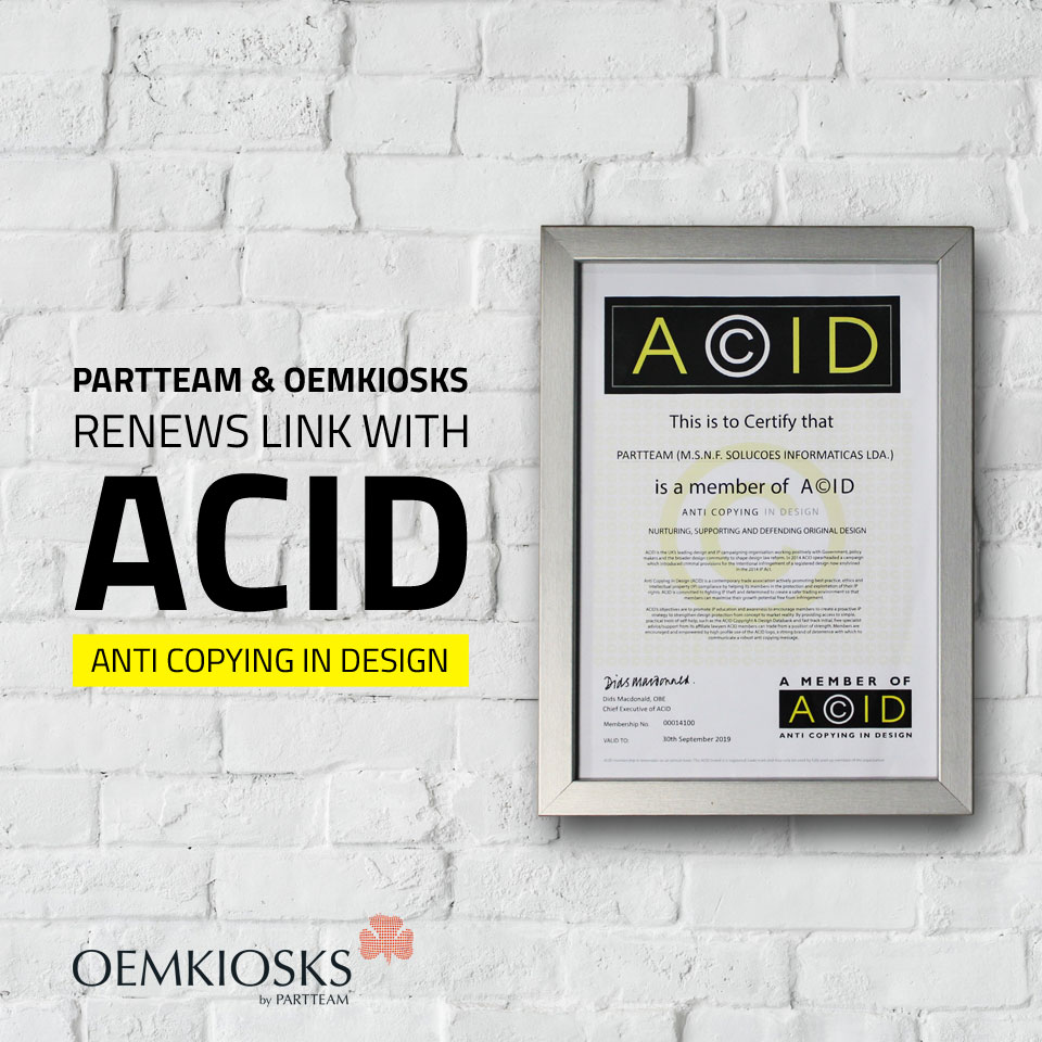 PARTTEAM & OEMKIOSKS RENEWS LINK WITH ACID - ANTI COPYING IN DESIGN